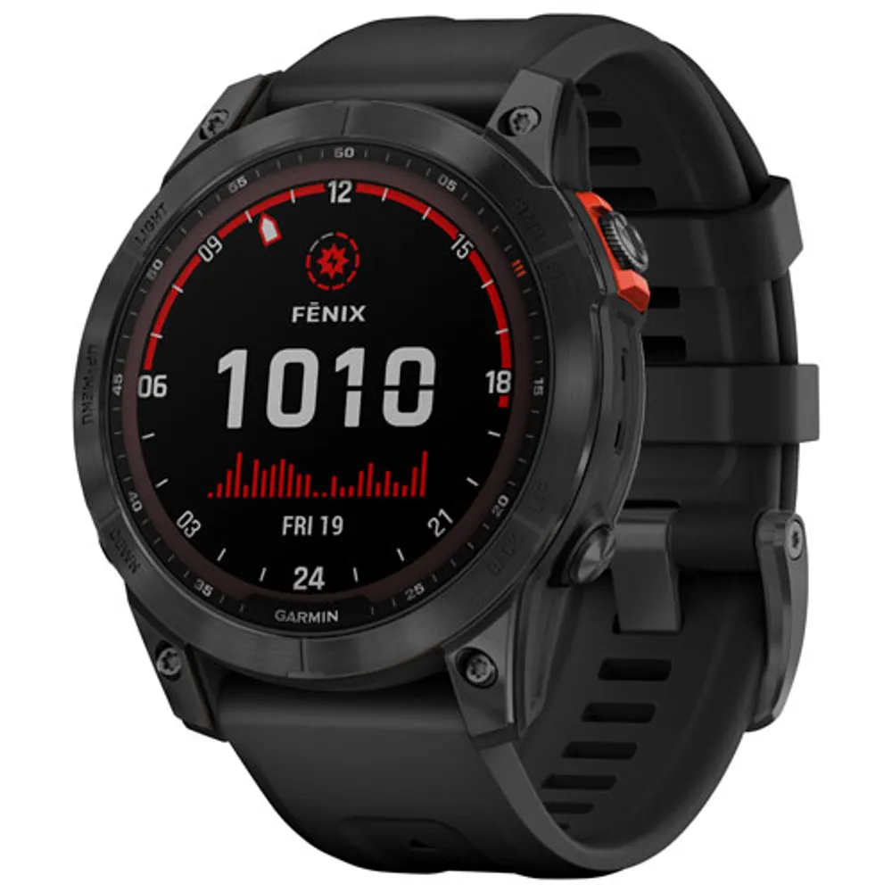 Garmin fēnix 7 Solar 47mm Bluetooth Multisport Smartwatch - Slate Grey/Black/Steel Back