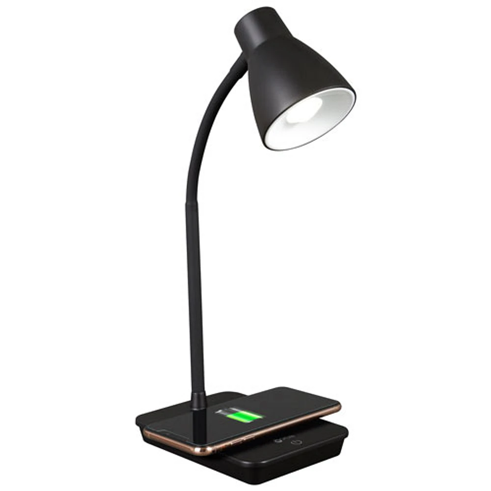 Lampe de bureau DEL Infuse d'OttLite avec tapis de chargement sans fil - Noir - Exclusivité Best Buy