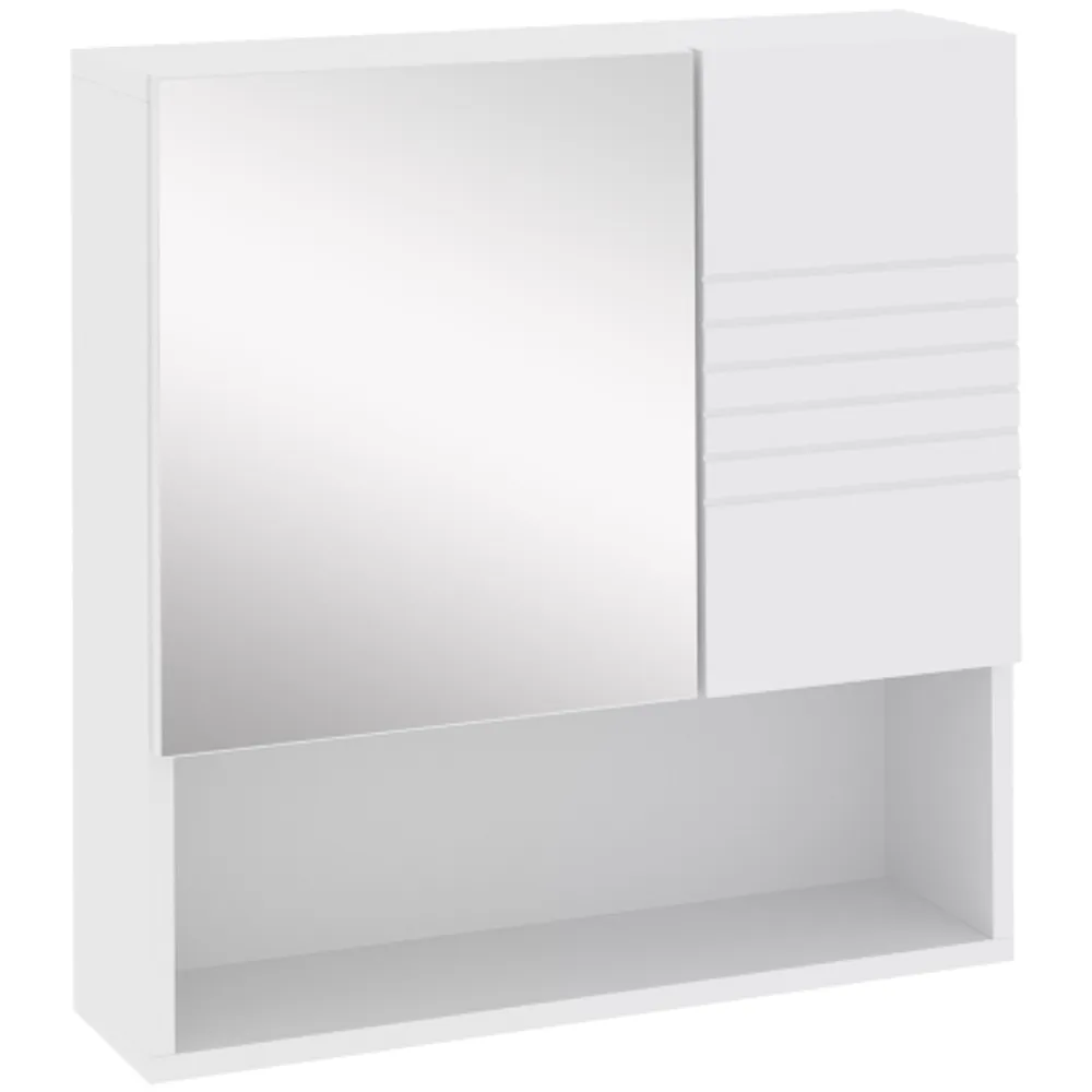 kleankin Bathroom Storage Cabinet Wall Mounted Medicine Cabinet with Double  Mirror Doors, Adjustable Shelf White