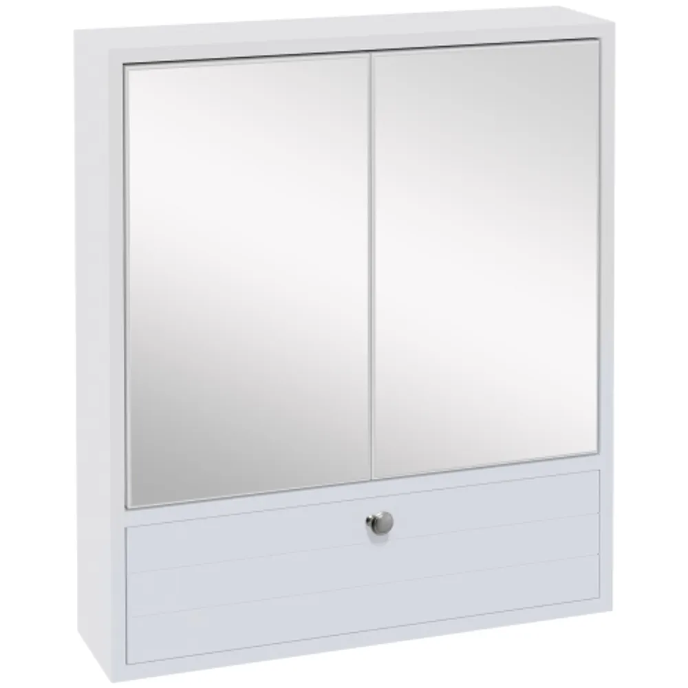 kleankin Bathroom Wall Cabinet Mount Medicine with Mirror Door and Open