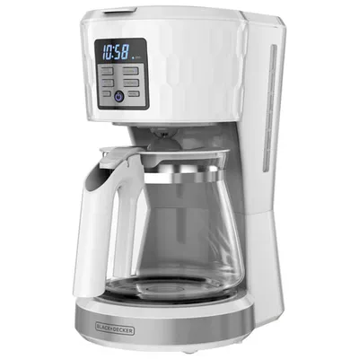 Black & Decker Honeycomb Drip Programmable Coffee Maker - 12-Cup - White