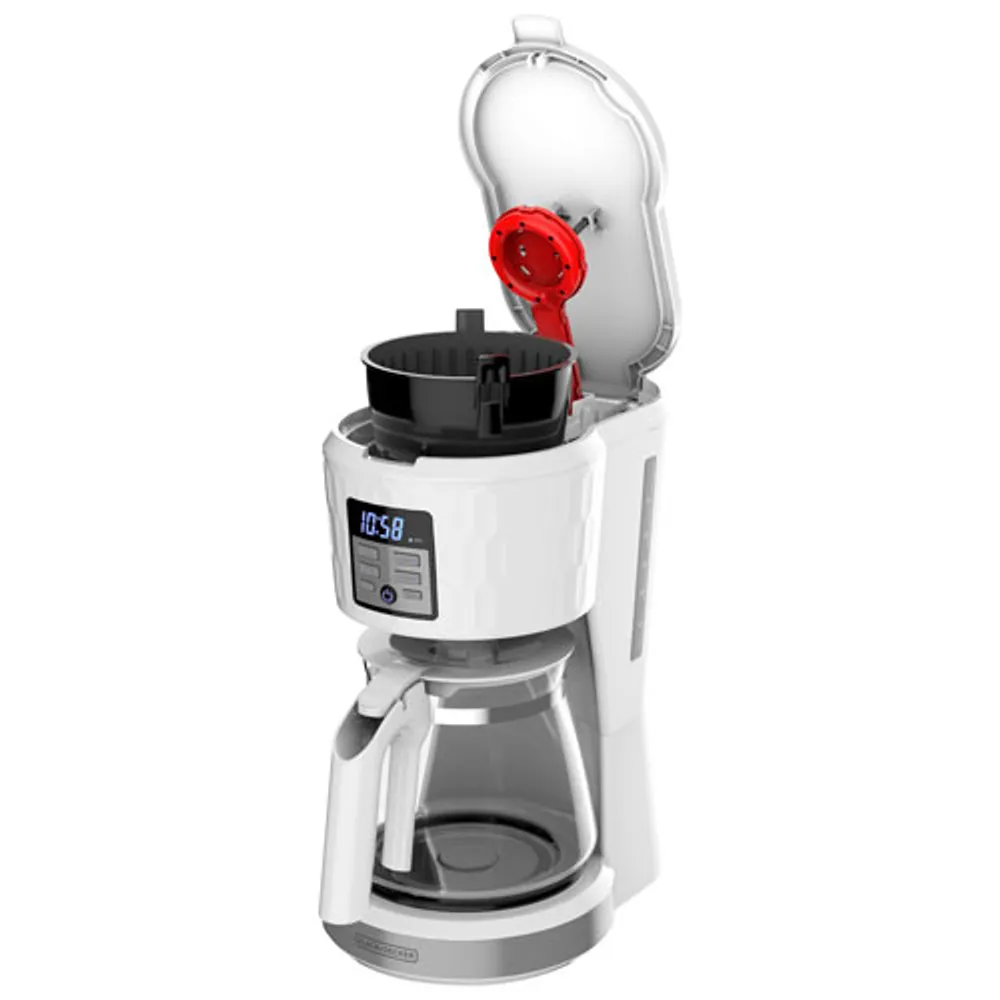 BLACK & DECKER 12-Cup White Programmable Coffee Maker at