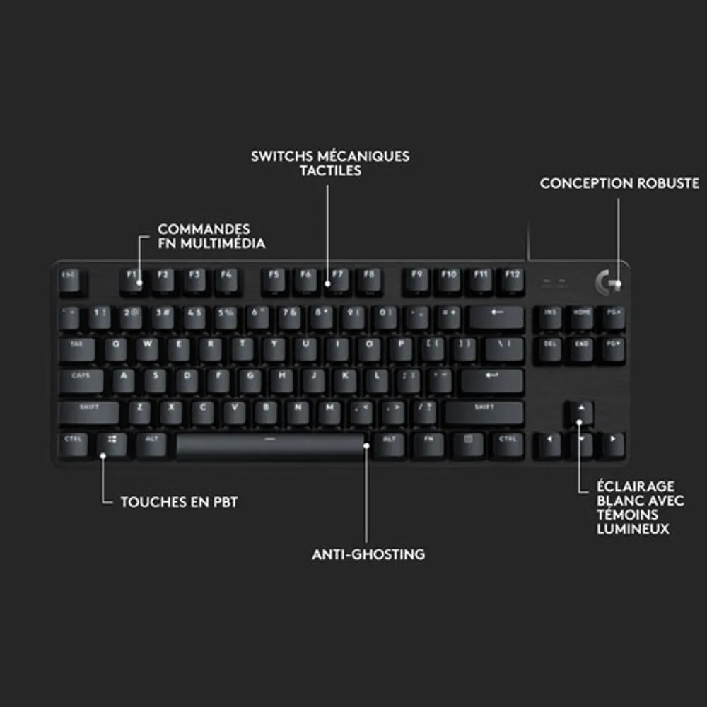 Clavier de jeu mécanique rétroéclairé G413 SE TKL de Logitech