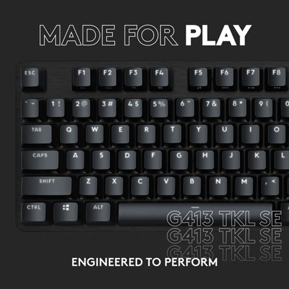 Clavier de jeu mécanique rétroéclairé G413 SE TKL de Logitech