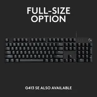 Clavier de jeu mécanique rétroéclairé G413 SE TKL de Logitech