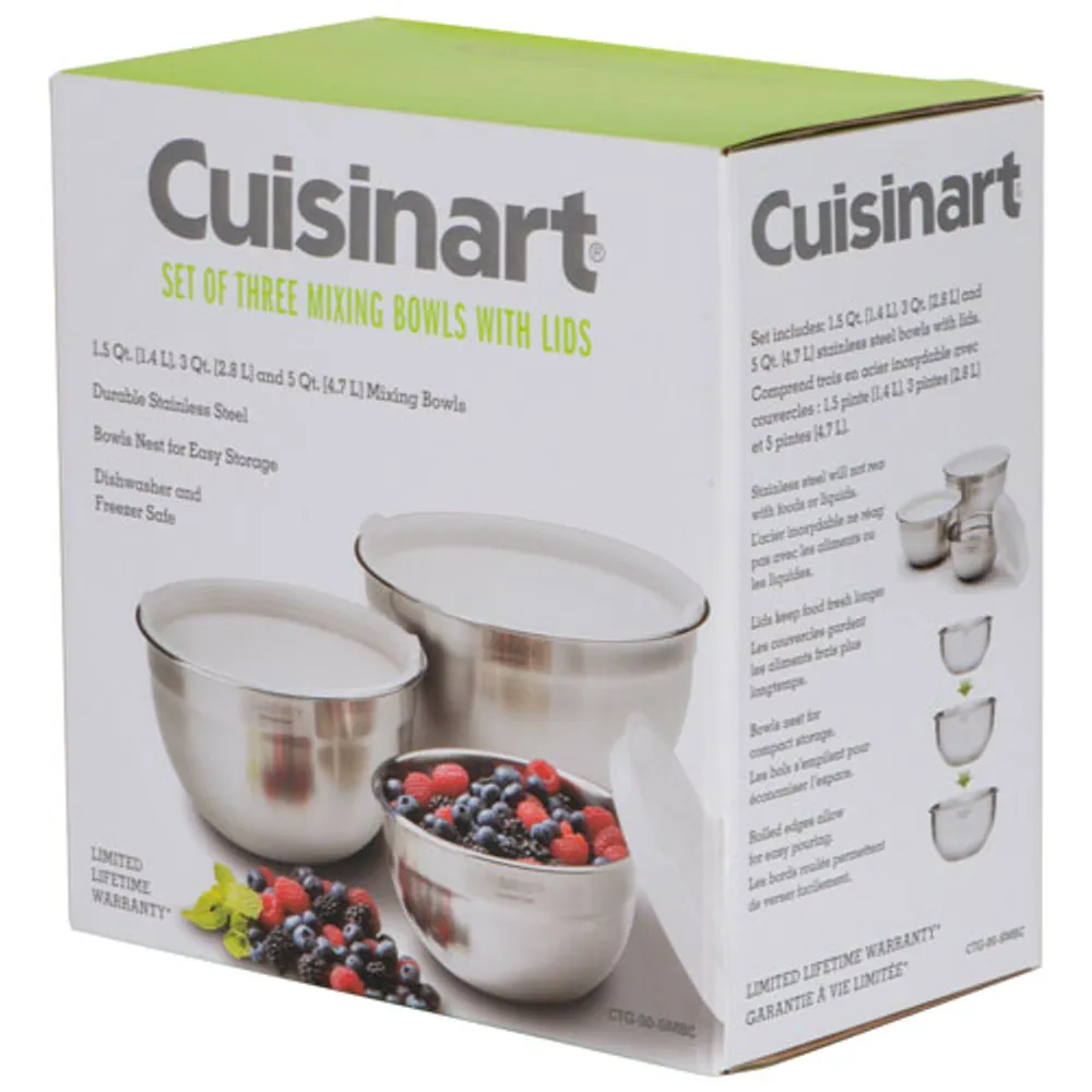Cuisinart Set of 3 Mixing Bowls with Lids 
