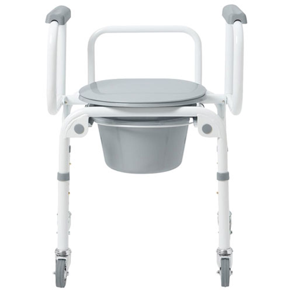 Medline Padded Drop-Arm Commode with Lid