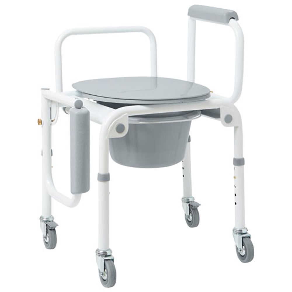 Medline Padded Drop-Arm Commode with Lid