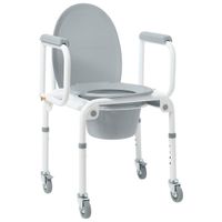 Medline Padded Drop-Arm Commode with Lid