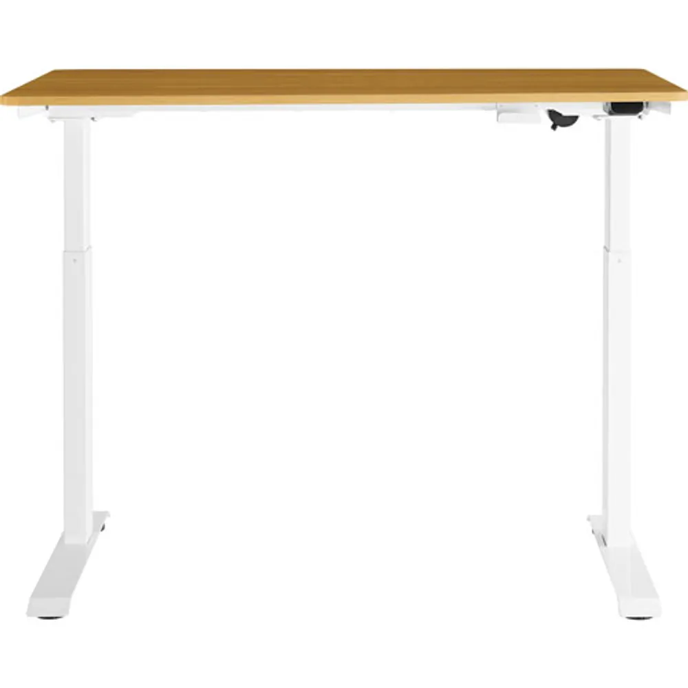Insignia 47"W Adjustable Standing Desk with Controls - Oak - Only at Best Buy