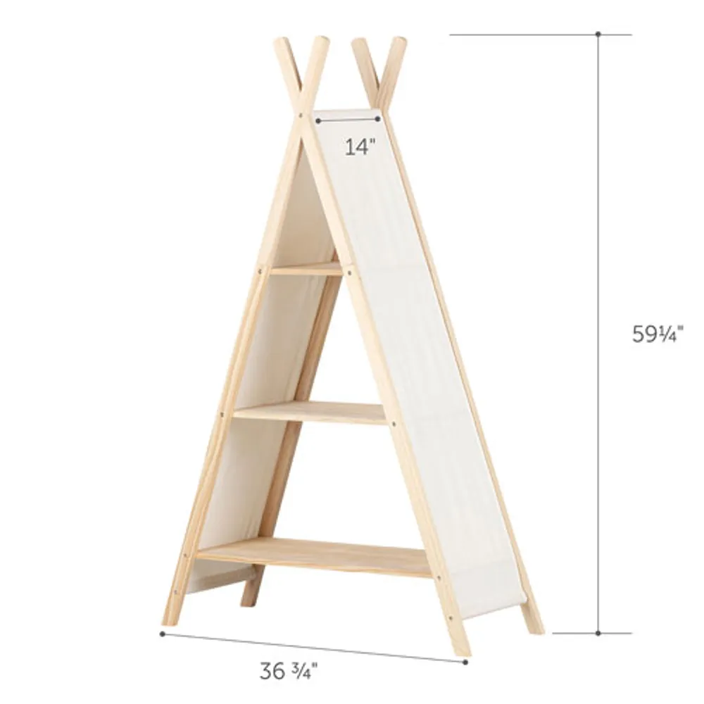 South Shore Sweedi 3-Shelf Teepee Organizer - White/Natural