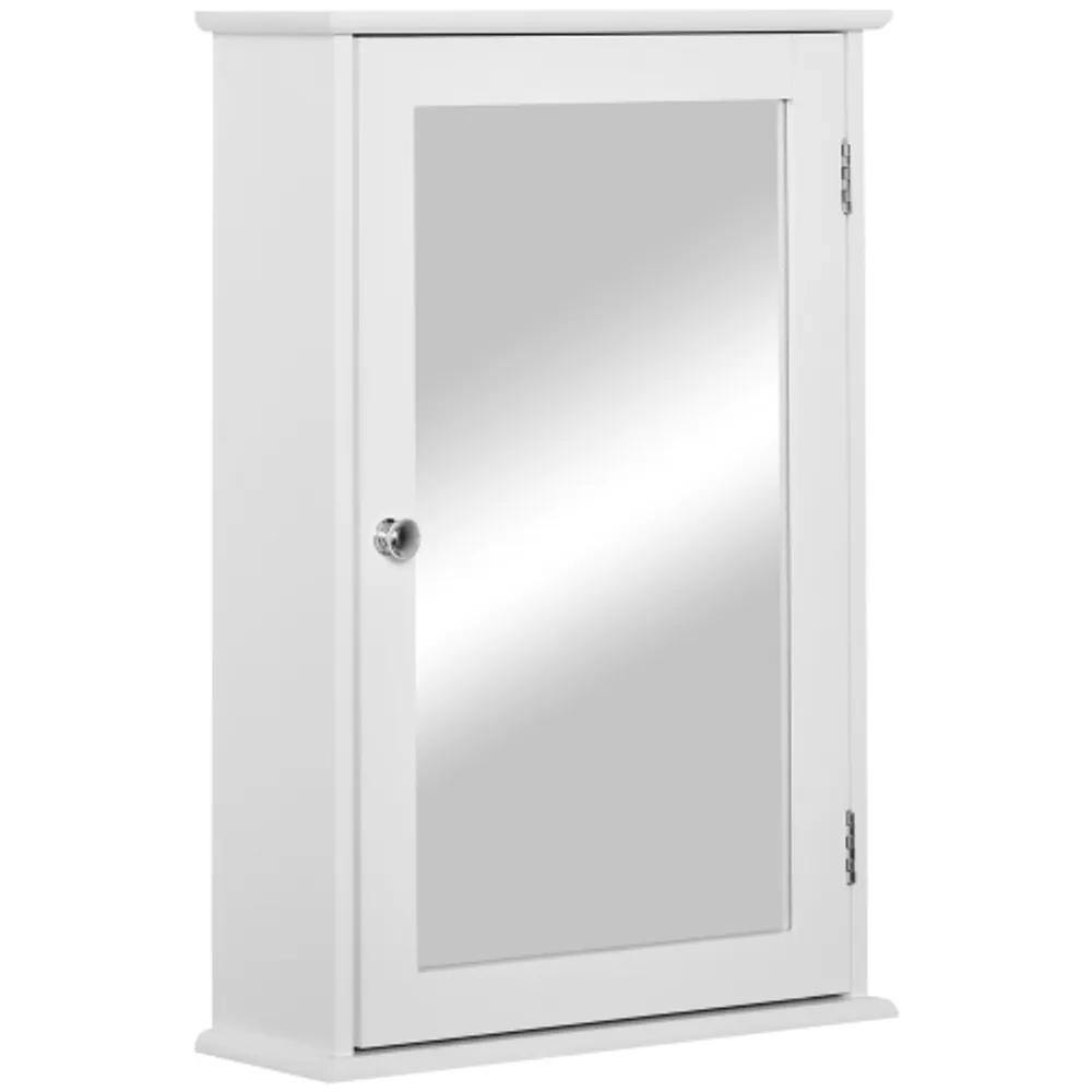 Kleankin Bathroom Mirror Cabinet, Wall Mounted Medicine Cabinet, Storage  Cupboard with Door and Shelves