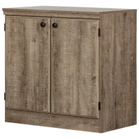 South Shore Morgan Traditional 2-Door Storage Cabinet - Weathered Oak