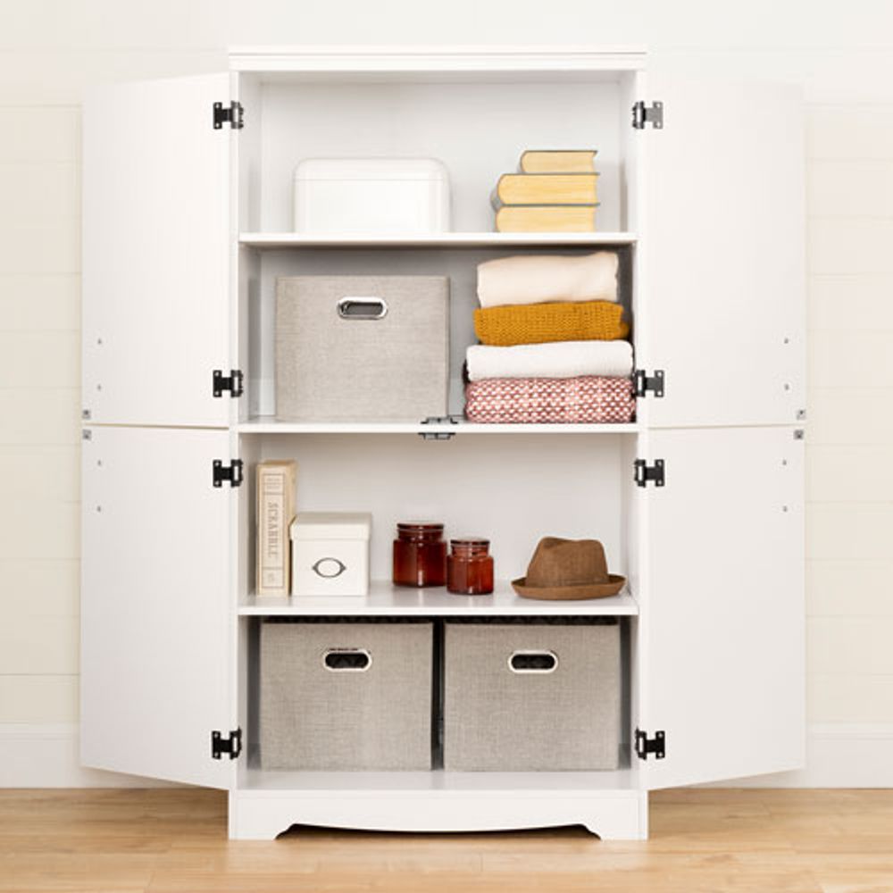 South Shore Farnel Contemporary 4-Door Storage Cabinet - Pure White