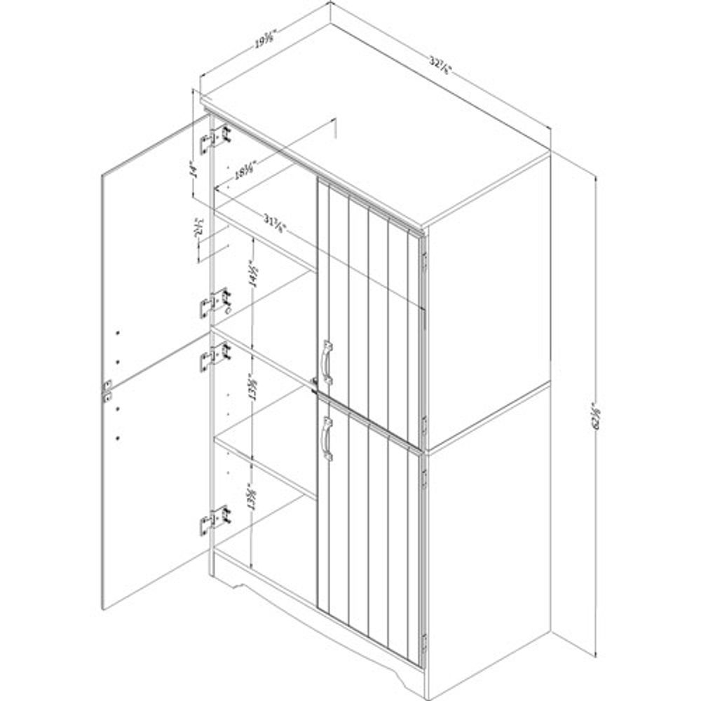 South Shore Farnel Contemporary 4-Door Storage Cabinet - Pure White