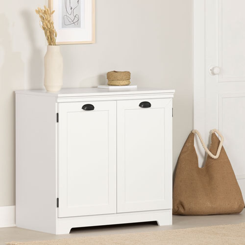 South Shore Prairie Modern 2-Door Storage Cabinet - Pure White