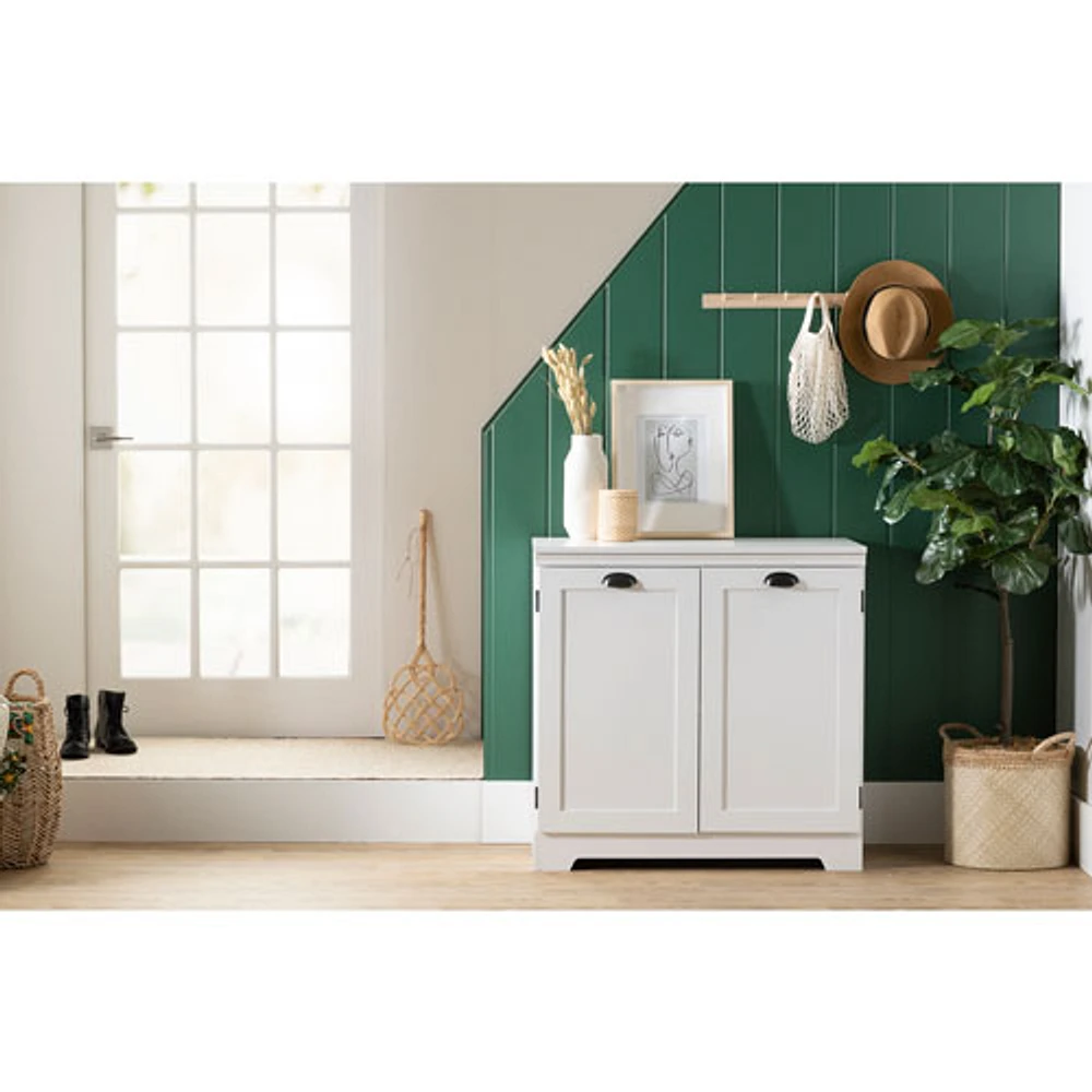 South Shore Prairie Modern 2-Door Storage Cabinet - Pure White