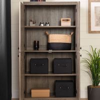 South Shore Morgan Traditional 4-Door Storage Cabinet - Weathered Oak