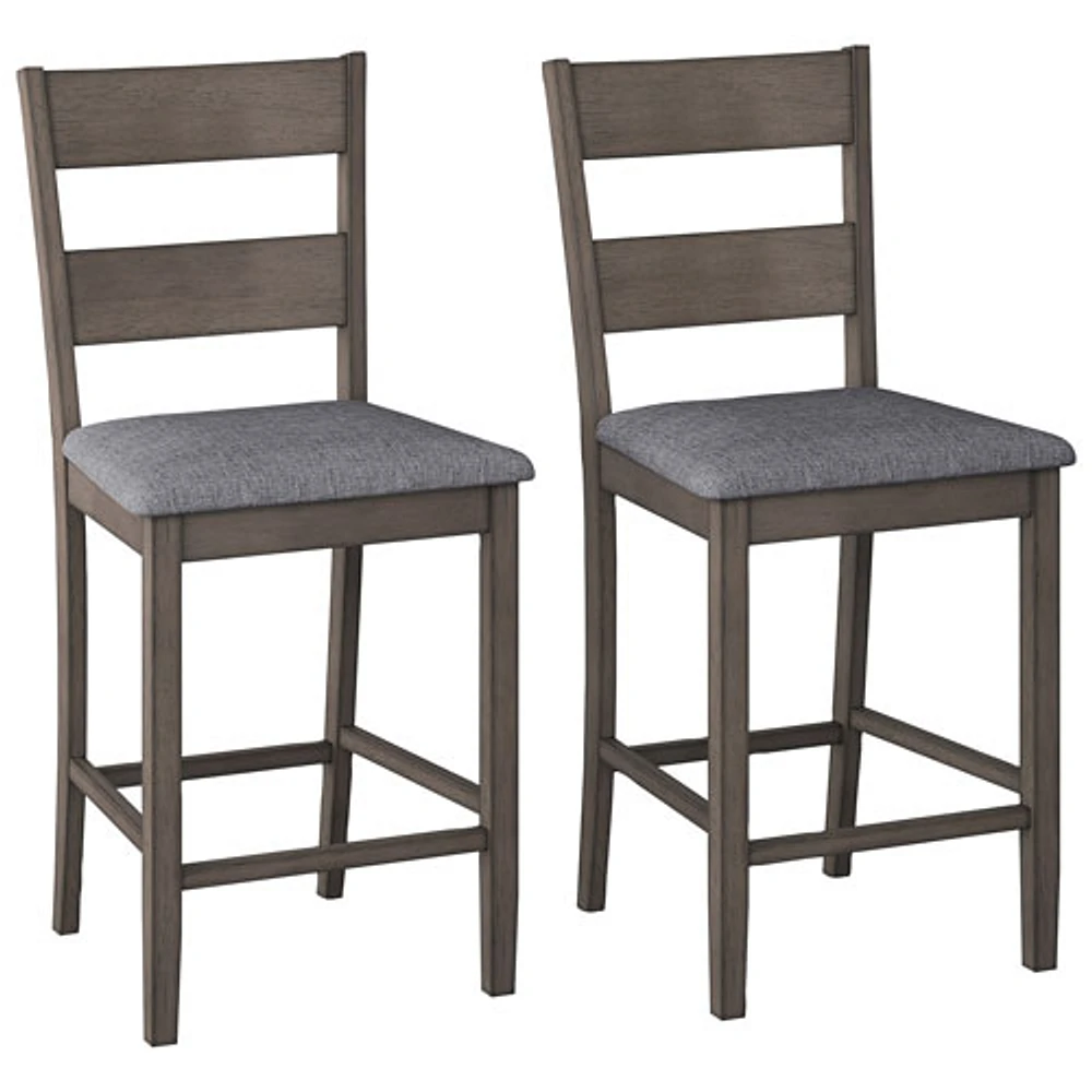 Amber Emily Contemporary Polyester Dining Chair - Set of 2 - Washed Grey