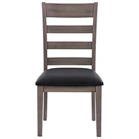 Amber Emily Contemporary Faux Leather Dining Chair - Set of 2 - Washed Grey