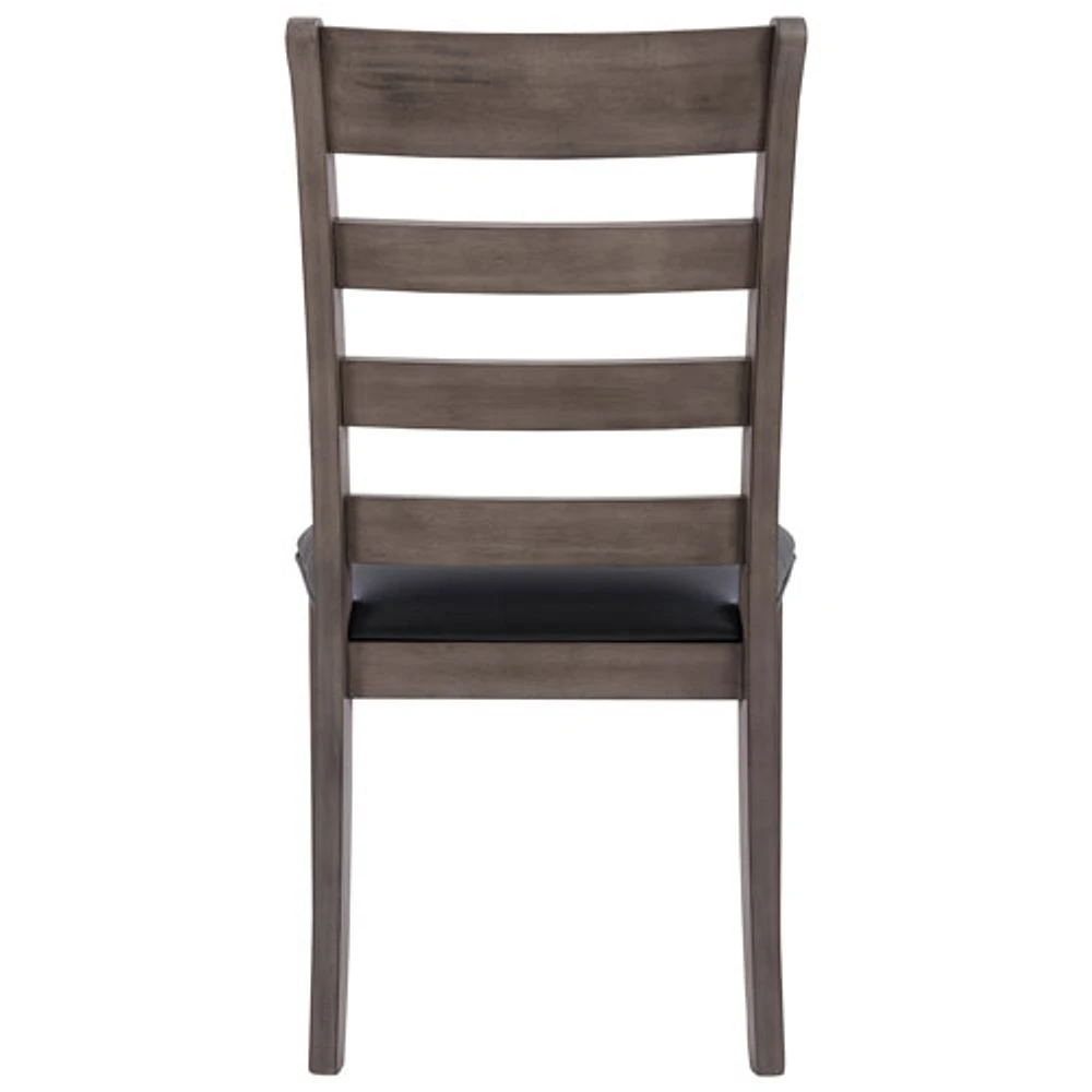 Amber Emily Contemporary Faux Leather Dining Chair - Set of 2 - Washed Grey