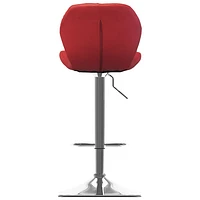 Amber Emily Contemporary Adjustable Height Geometric Tufted Barstool - Set of 2 - Red