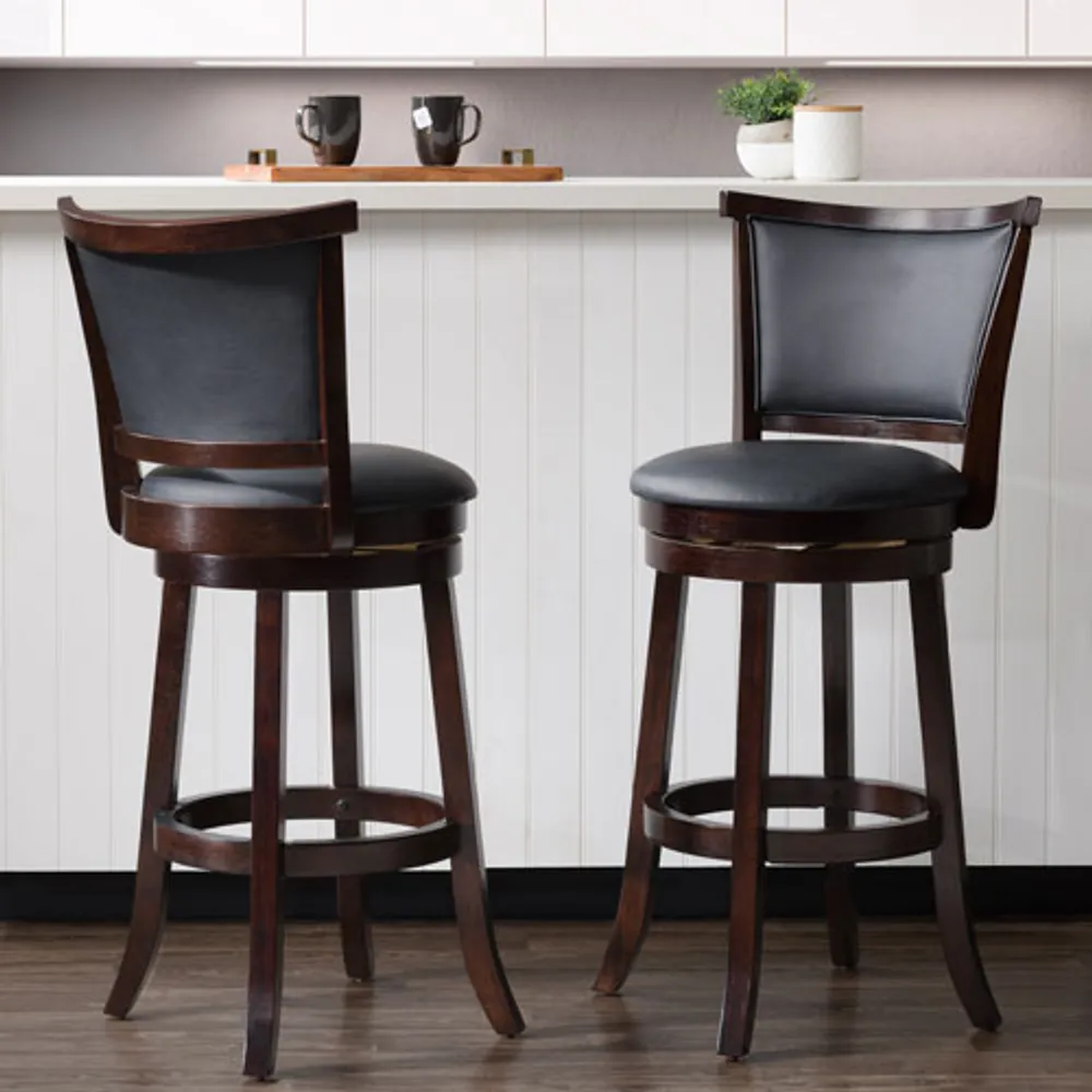 Amber Emily Transitional Bar Height Barstool - Set of 2