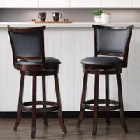 Amber Emily Transitional Bar Height Barstool - Set of 2