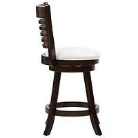 Amber Emily Transitional Counter Height Barstool with Slat Backrest - Set of 2 - White