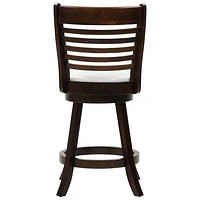 Amber Emily Transitional Counter Height Barstool with Slat Backrest - Set of 2 - White