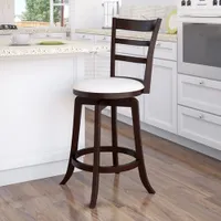 Amber Emily Transitional Counter Height Barstool - White