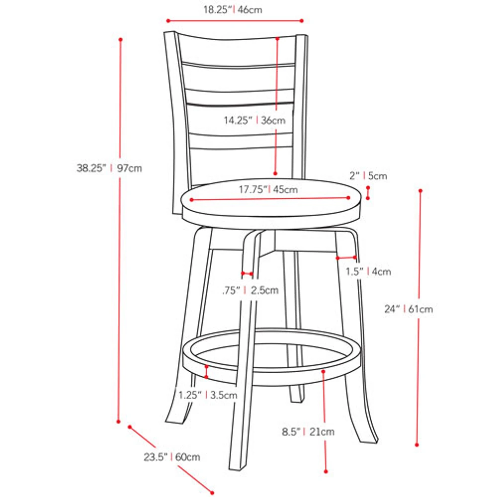 Tabouret de bar transitionnel à hauteur de comptoir Amber Emily - Blanc