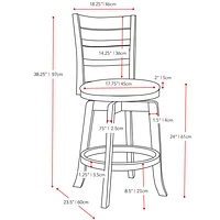 Amber Emily Transitional Counter Height Barstool - White