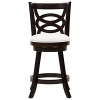 Amber Emily Transitional Counter Height Barstool with Circle Detail - Set of 2 - White