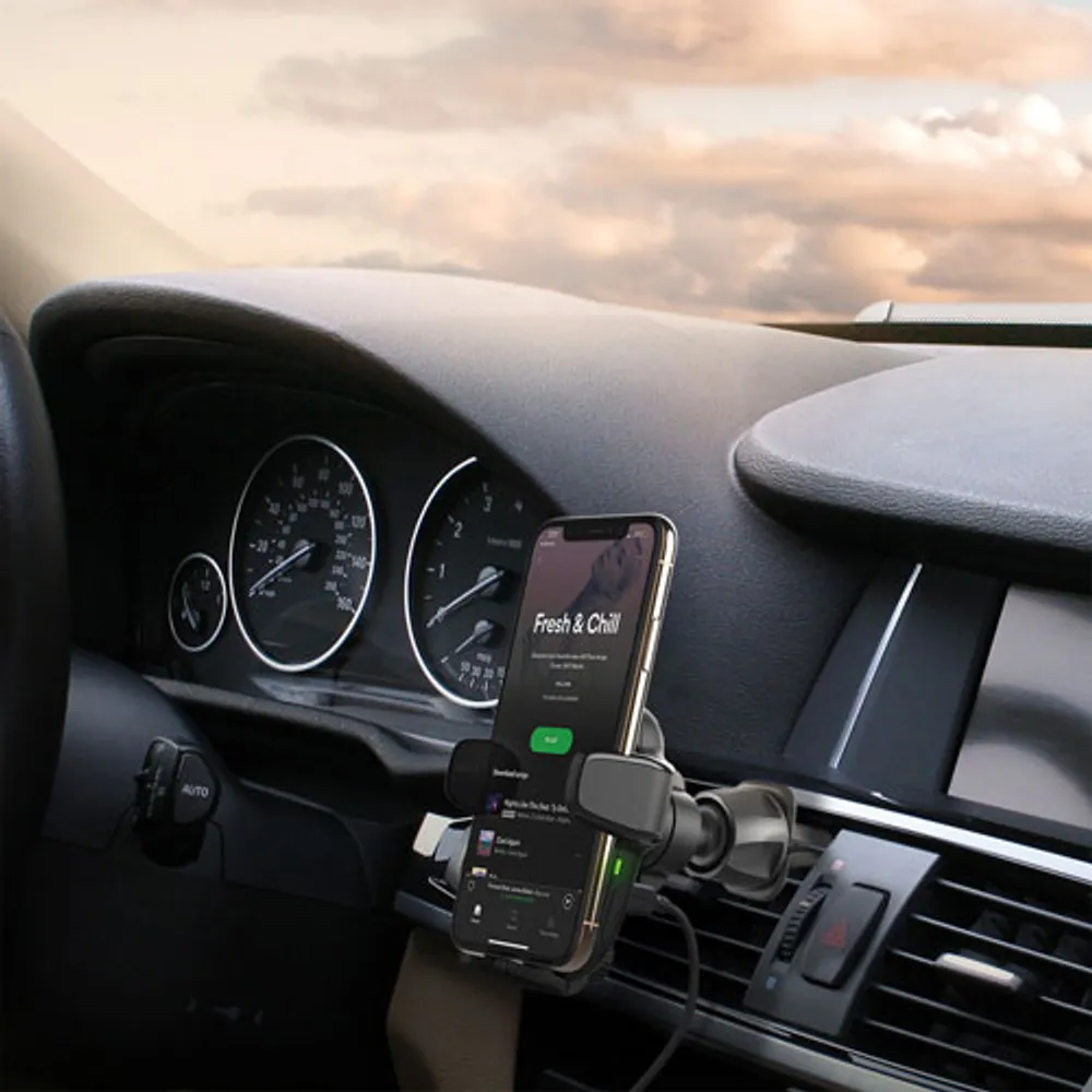 iOttie AutoSense Wireless Charging 2-in-1 Universal CD & Air Vent Combo Mount - Black