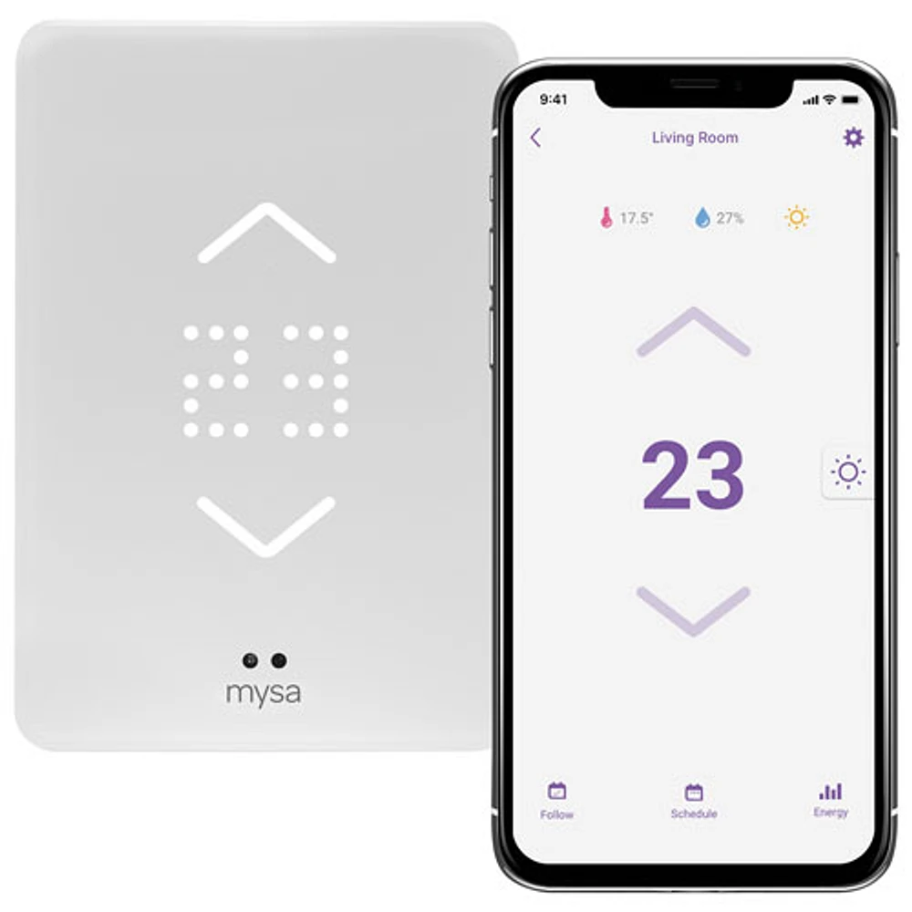 Thermostat intelligent V2 de Mysa pour plinthes électriques