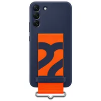 Samsung Silicone Fitted Soft Shell Case with Strap for Galaxy S22+ (Plus) - Navy