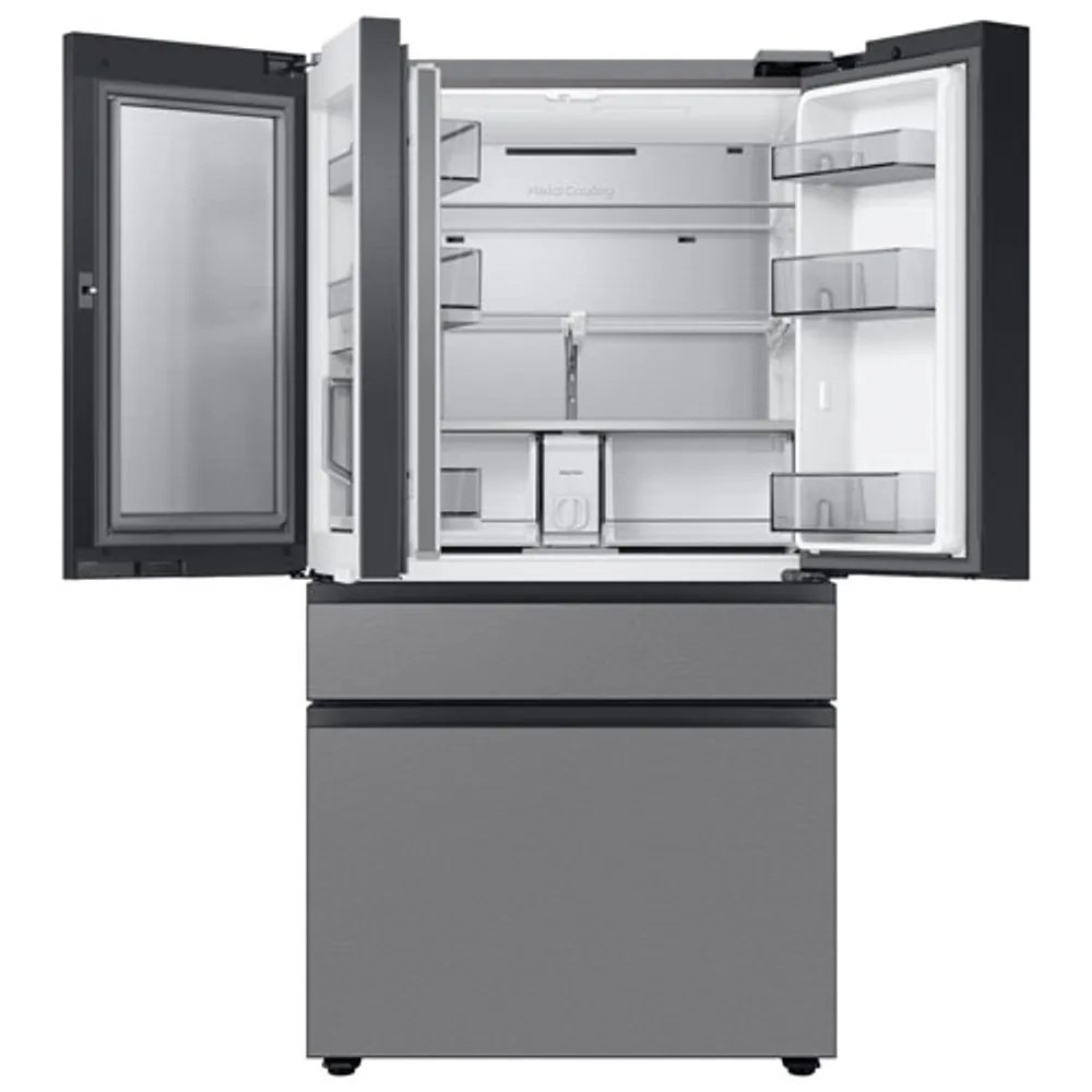 Samsung BESPOKE 36" 28.8 Cu. Ft. 4-Door French Door Refrigerator with Water Dispenser (RF29BB8600QLAA) - Stainless