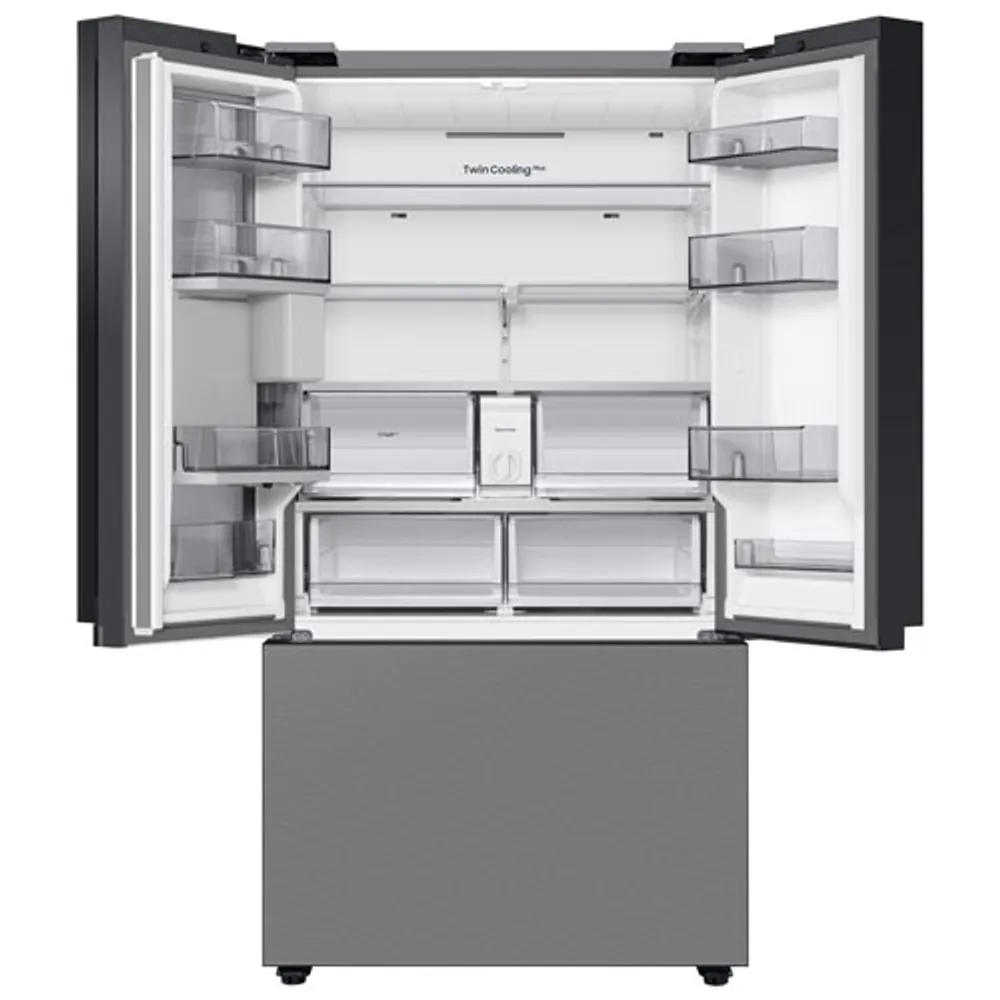 Samsung BESPOKE 36" 30.1 Cu. Ft. 3-Door French Door Refrigerator with Water Dispenser (RF30BB6600QLAA) - Stainless