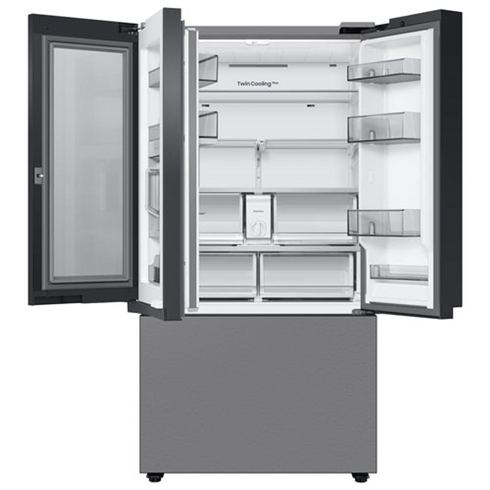 Samsung BESPOKE 36" 23.9 Cu. Ft. 3-Door French Door Refrigerator with Water Dispenser (RF24BB6600QLAA) - Stainless