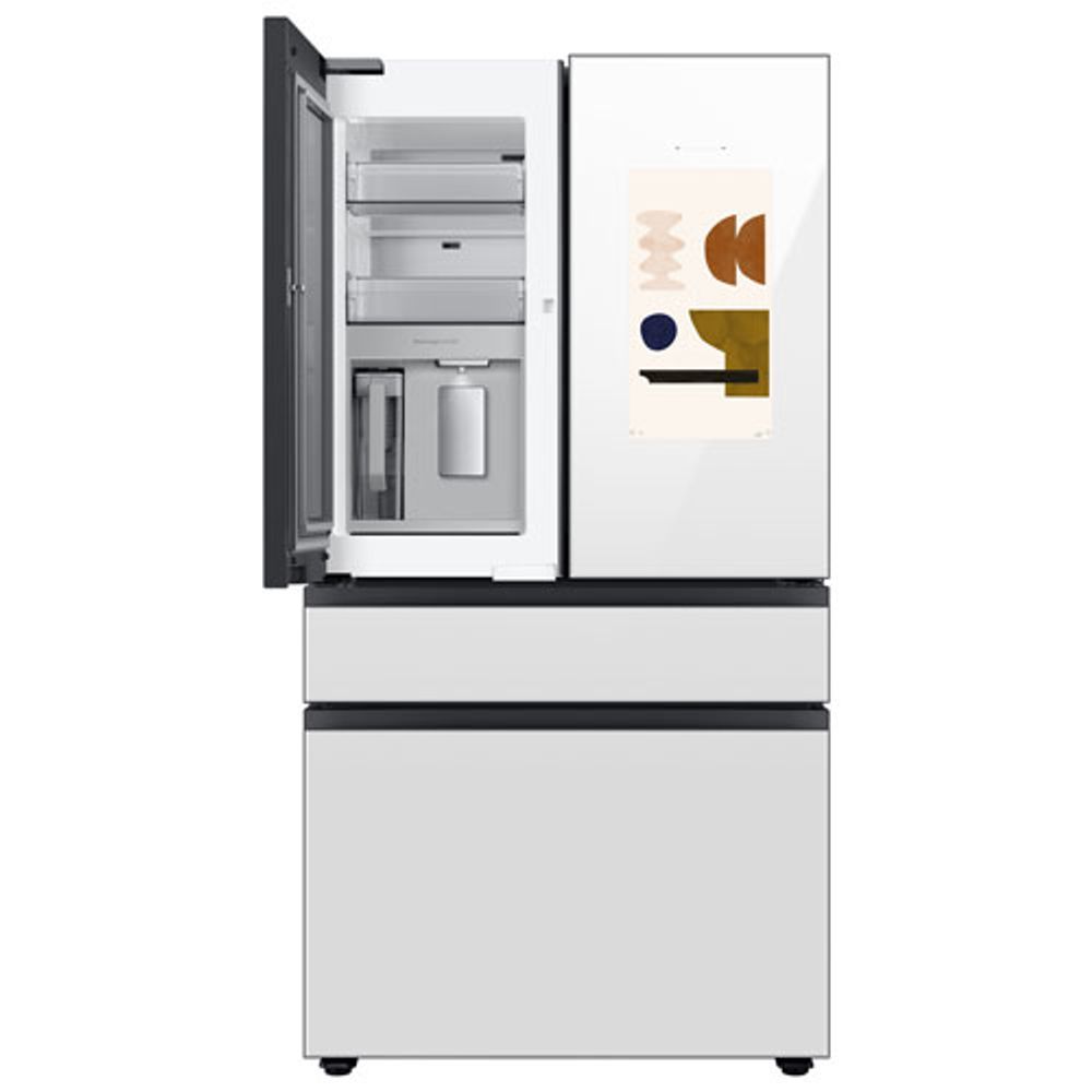 Samsung BESPOKE 36" 28.6 Cu. Ft. 4-Door French Door Refrigerator with Water & Ice Dispenser (RF29BB8900AWAC) - White