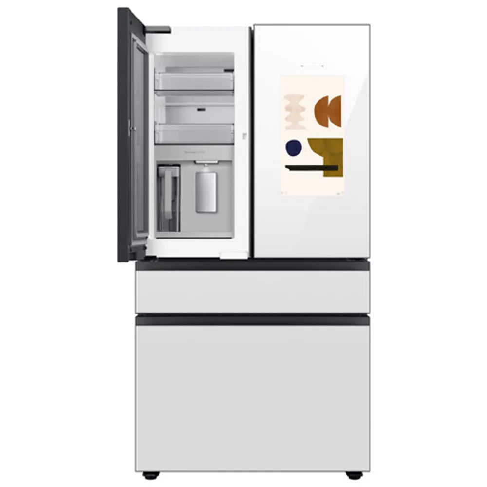 Samsung BESPOKE 36" 28.6 Cu. Ft. 4-Door French Door Refrigerator with Water & Ice Dispenser (RF29BB8900AWAC) - White