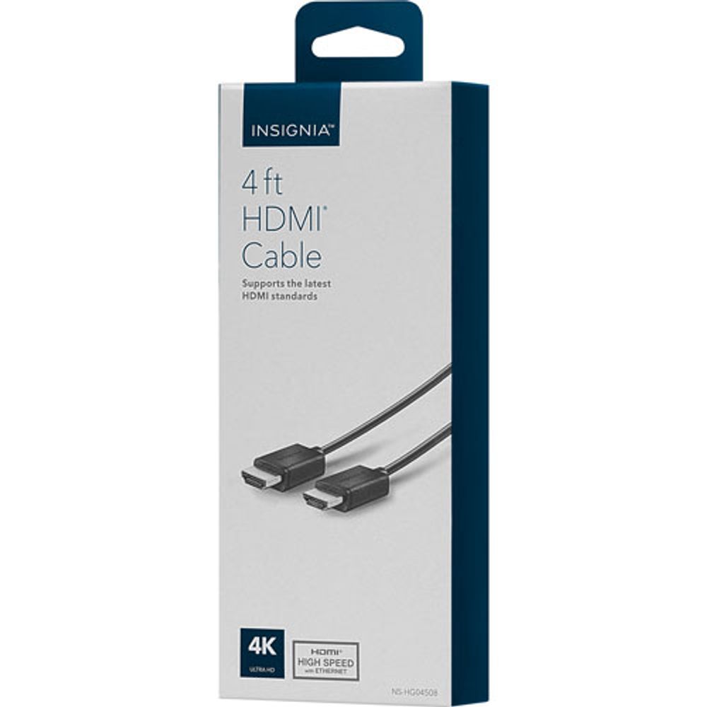 Insignia 1.2m (4 ft.) 4K Ultra HD HDMI Cable - Only at Best Buy