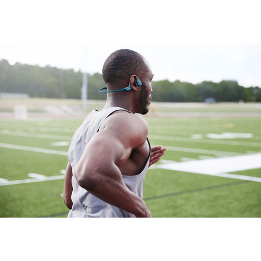 Écouteurs Bluetooth oreilles libres à conduction osseuse OpenRun Pro de Shokz - Bleu