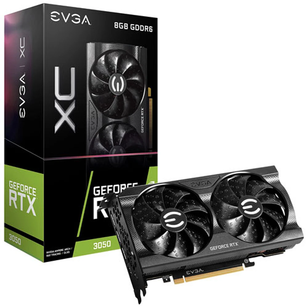 Carte graphique NVIDIA GeForce RTX 3050 XC d'EVGA avec mémoire GDDR6 de 8 Go