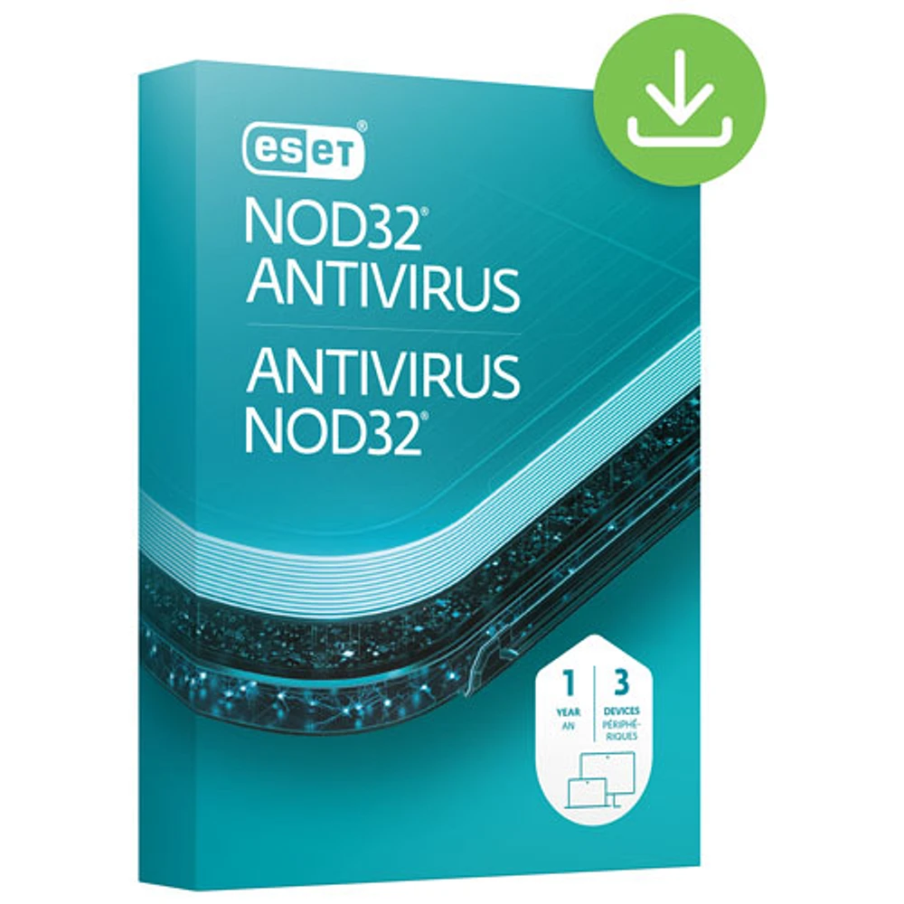 ESET NOD32 Antivirus (PC/Mac) - 3 Devices - 1 Year - Digital Download