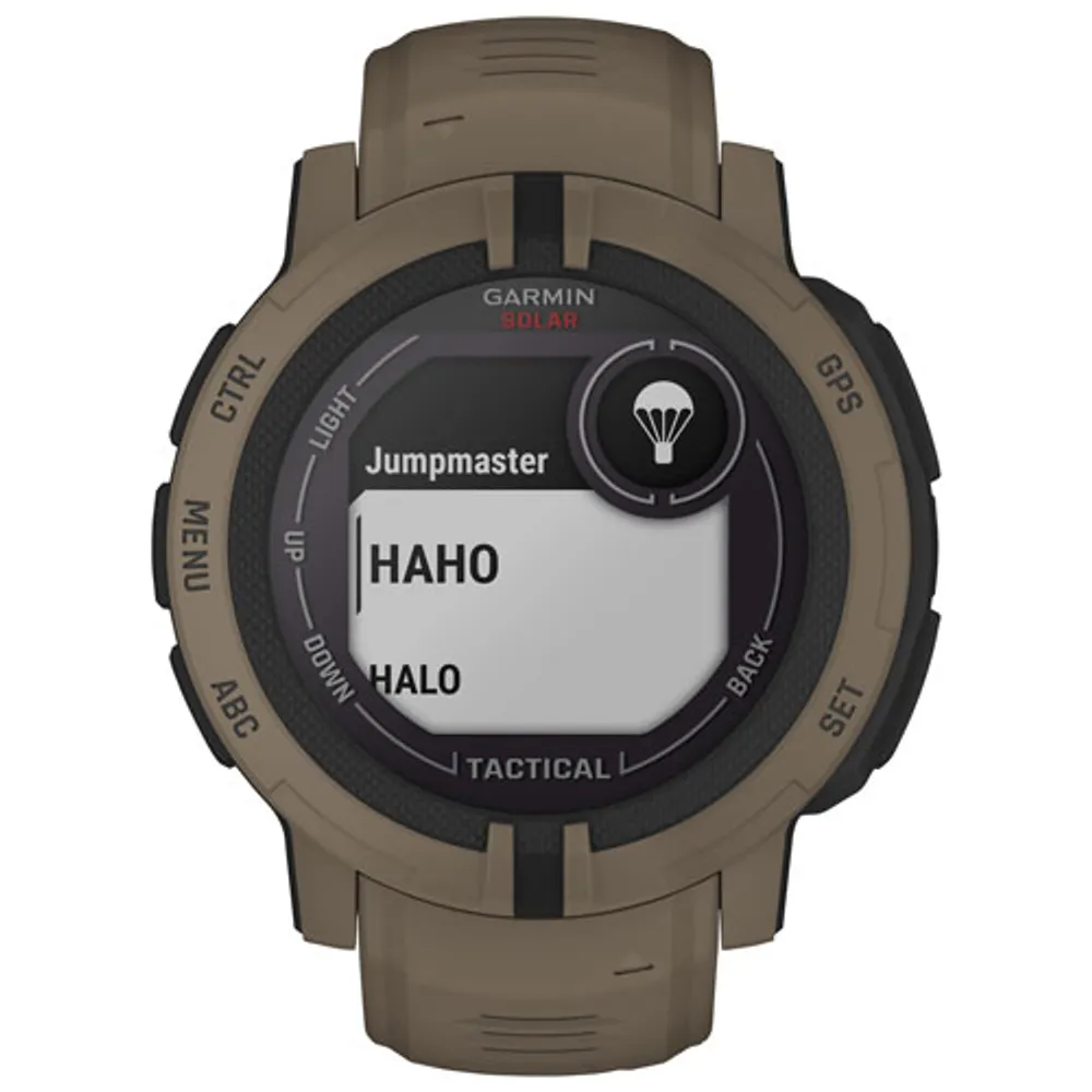 Garmin Instinct 2 Solar Tactical Edition 45mm GPS Watch with Heart Rate Monitor - Coyote Tan