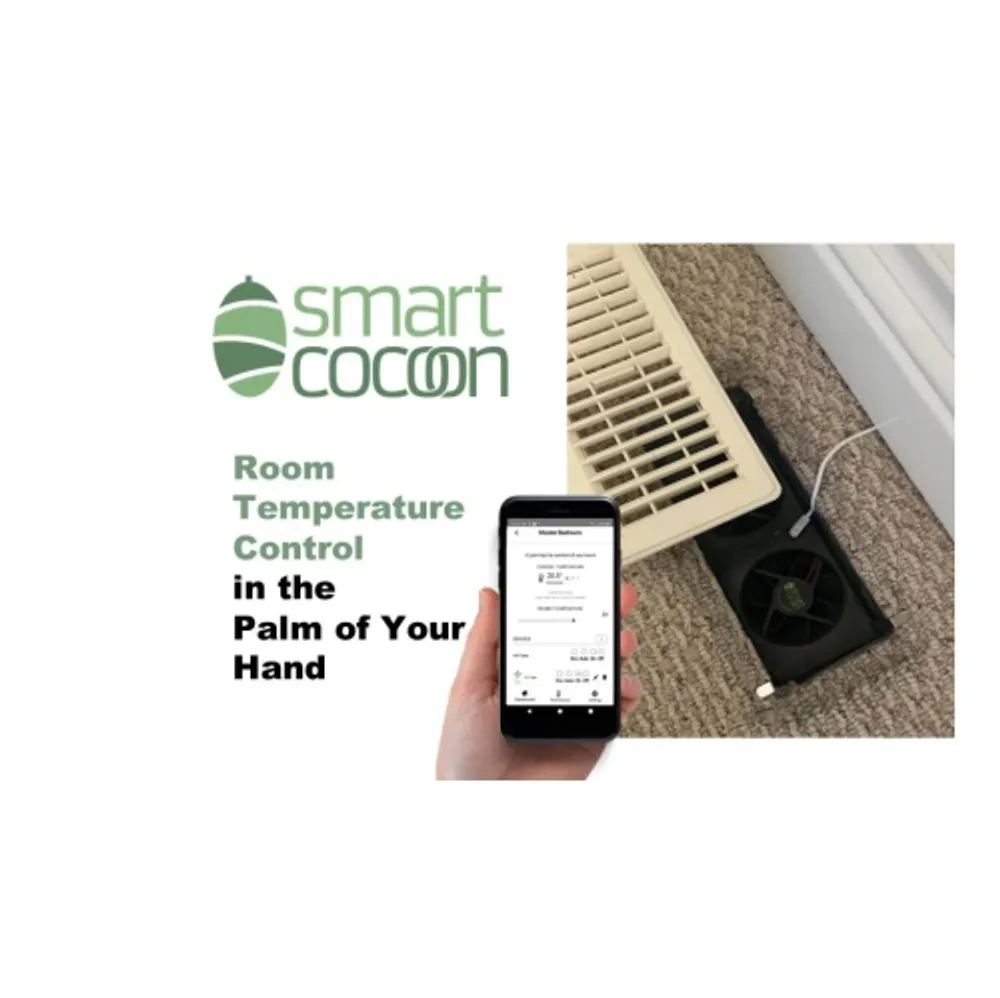 Smart Register Vent Booster Fan - 4x10&4x12- iOS & Android Apps, Room Temperature Control, 30% Energy Saving