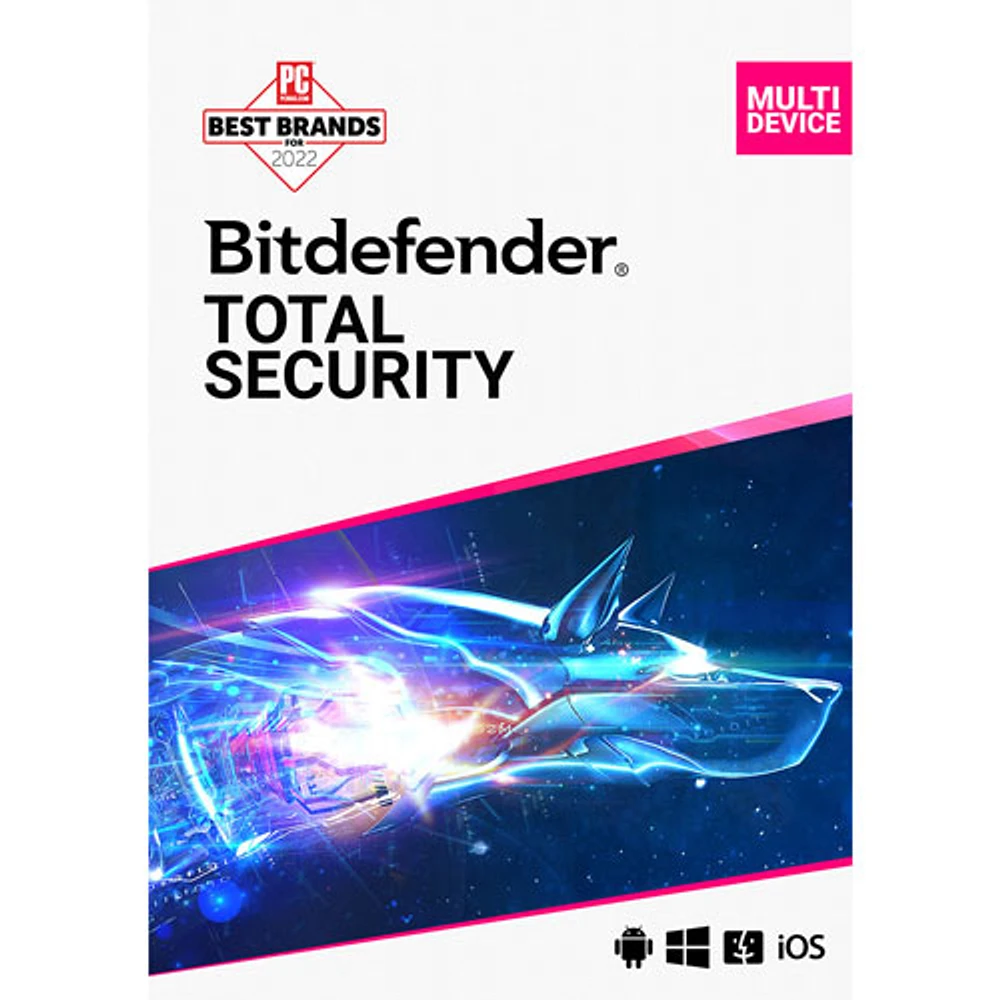 Bitdefender Total Security (PC/Mac/iOS/Android) - 10 utilisateurs - 1 an - Téléchargement numérique