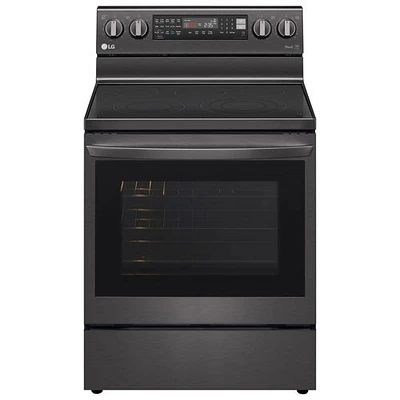 LG 30" 6.3 Cu. Ft. True Convection Electric Air Fry Range (LREL6325D) - Black - Open Box - Scratch & Dent